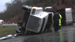 Rainy weather likely a factor in fatal truck crash.